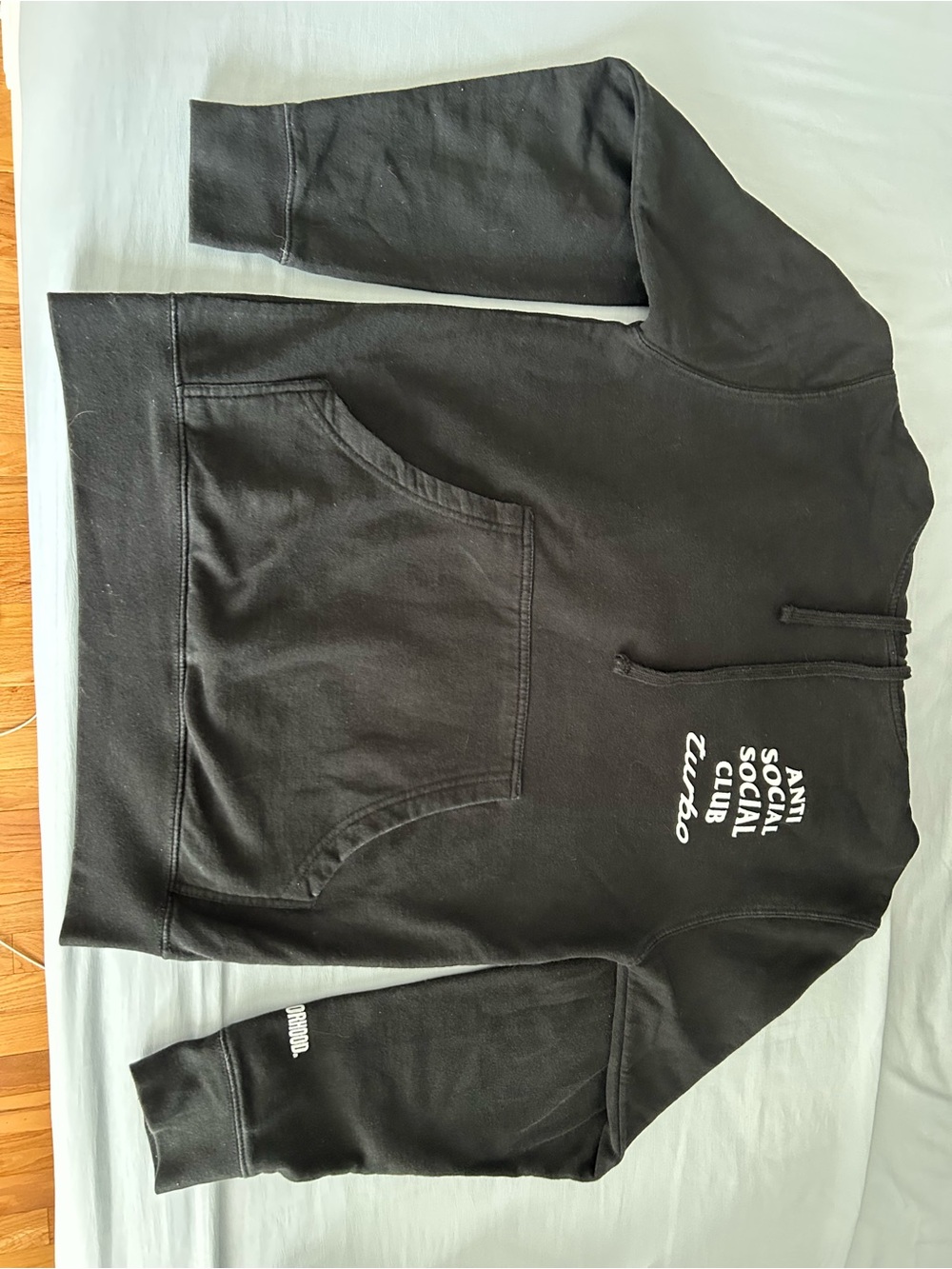Anti Social Social Club Black Crewneck Hoodie with White Logo